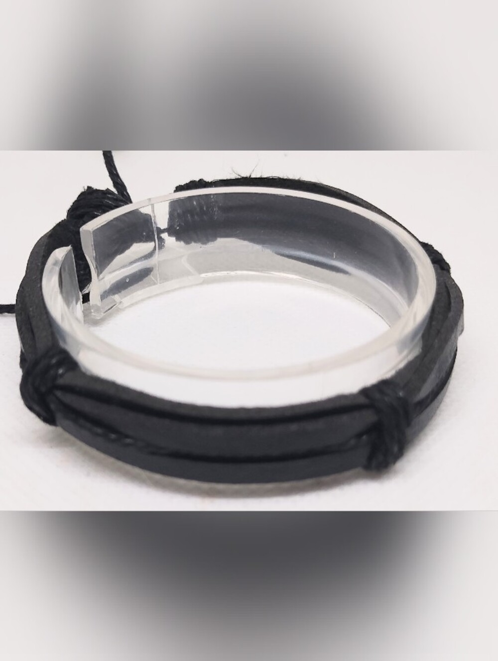 Black‎ Leather Wrap Bracelet Men's New Jewelry G19